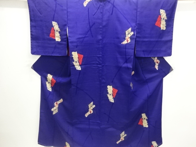 JAPANESE KIMONO / ANTIQUE OMESHI KIMONO / TAISHO ROMAN STYLE / WOVEN ABSTRACT